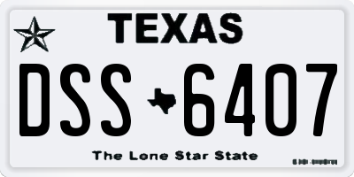 TX license plate DSS6407