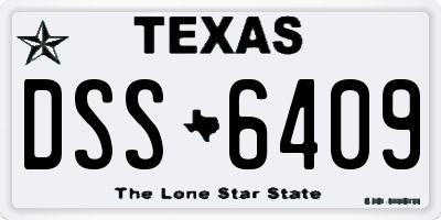 TX license plate DSS6409