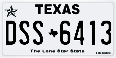 TX license plate DSS6413