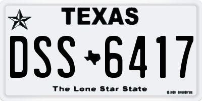 TX license plate DSS6417