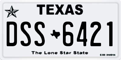 TX license plate DSS6421