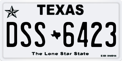 TX license plate DSS6423