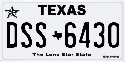 TX license plate DSS6430