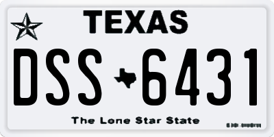 TX license plate DSS6431