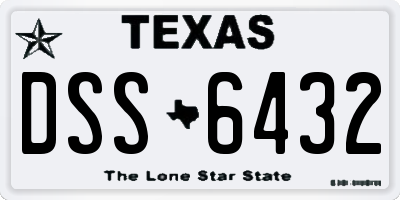 TX license plate DSS6432