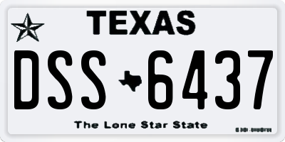 TX license plate DSS6437