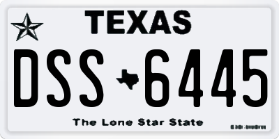 TX license plate DSS6445