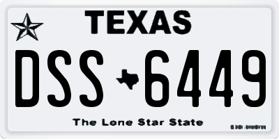 TX license plate DSS6449