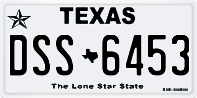 TX license plate DSS6453