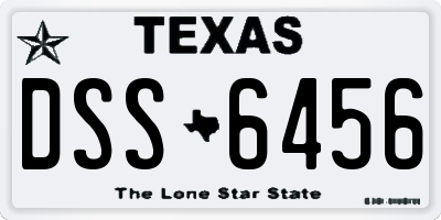 TX license plate DSS6456