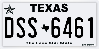 TX license plate DSS6461