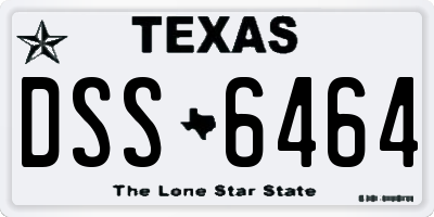 TX license plate DSS6464
