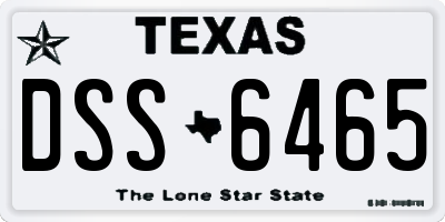 TX license plate DSS6465
