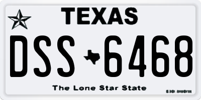 TX license plate DSS6468