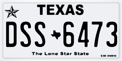 TX license plate DSS6473