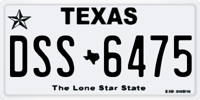 TX license plate DSS6475