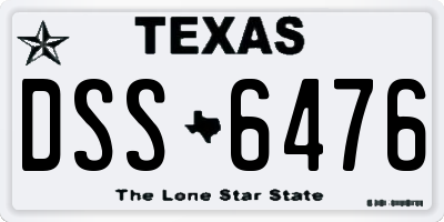 TX license plate DSS6476