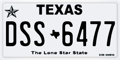 TX license plate DSS6477
