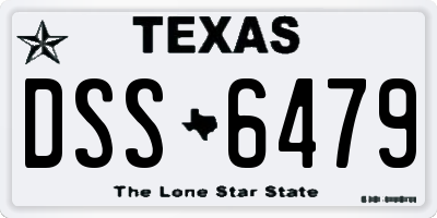 TX license plate DSS6479