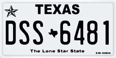 TX license plate DSS6481