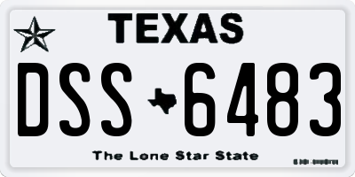 TX license plate DSS6483