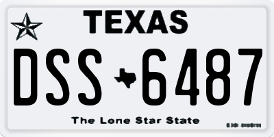 TX license plate DSS6487