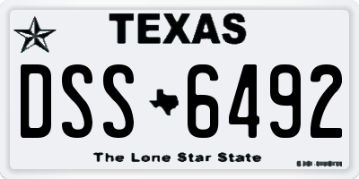 TX license plate DSS6492