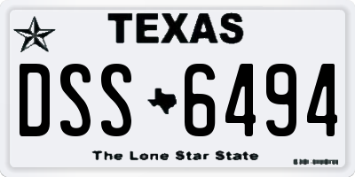 TX license plate DSS6494