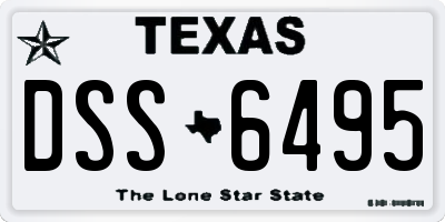 TX license plate DSS6495