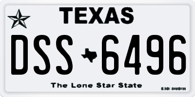 TX license plate DSS6496