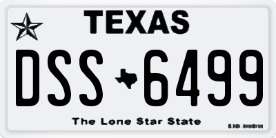 TX license plate DSS6499