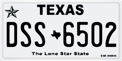 TX license plate DSS6502