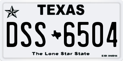 TX license plate DSS6504