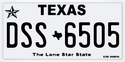 TX license plate DSS6505