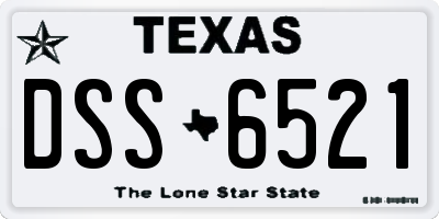 TX license plate DSS6521
