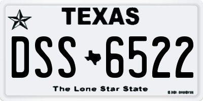 TX license plate DSS6522