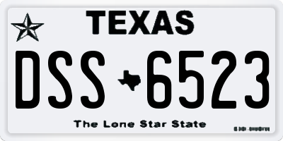 TX license plate DSS6523