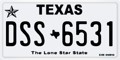 TX license plate DSS6531