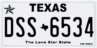 TX license plate DSS6534