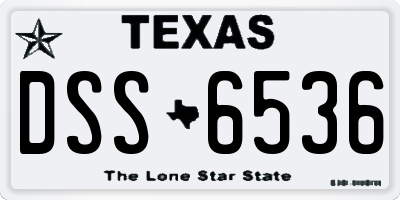 TX license plate DSS6536