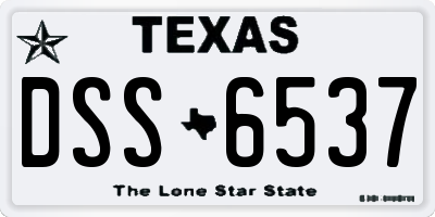 TX license plate DSS6537