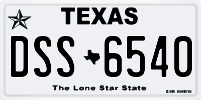 TX license plate DSS6540