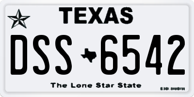 TX license plate DSS6542