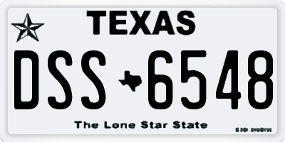 TX license plate DSS6548