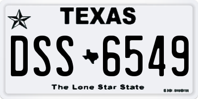 TX license plate DSS6549