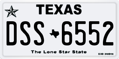 TX license plate DSS6552