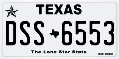 TX license plate DSS6553