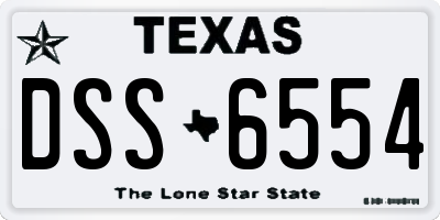 TX license plate DSS6554
