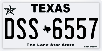 TX license plate DSS6557