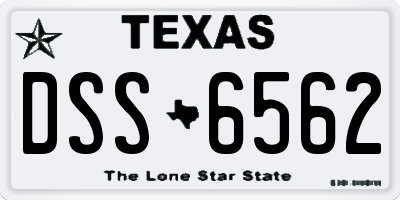 TX license plate DSS6562